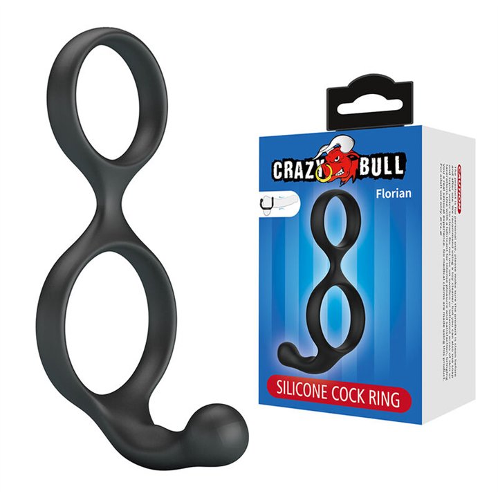 CRAZY BULL - FLORIAN DOUBLE COCK AND BALL RING BLACK - D-245992 - Teknashop Ltd