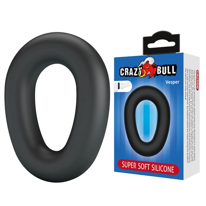 CRAZY BULL - VESPER SUPER SOFT SILICONE COCK RING BLACK - D-245994 - Teknashop Ltd