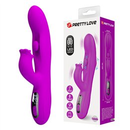 PRETTY LOVE - YALANDA RABBIT OSCILLATING VIBRATOR WITH LED DISPLAY PURPLE - D-245943 - Teknashop Ltd