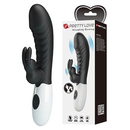 PRETTY LOVE - NAUGHTY BUNNY 30 FUNCTION RABBIT VIBRATOR BLACK - D-245972 - Teknashop Ltd