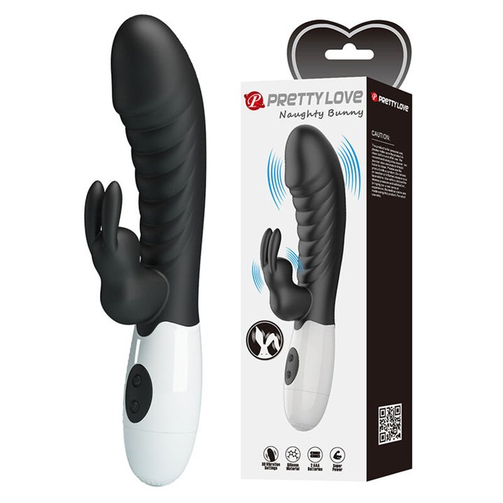 PRETTY LOVE - NAUGHTY BUNNY 30 FUNCTION RABBIT VIBRATOR BLACK - D-245972 - Teknashop Ltd