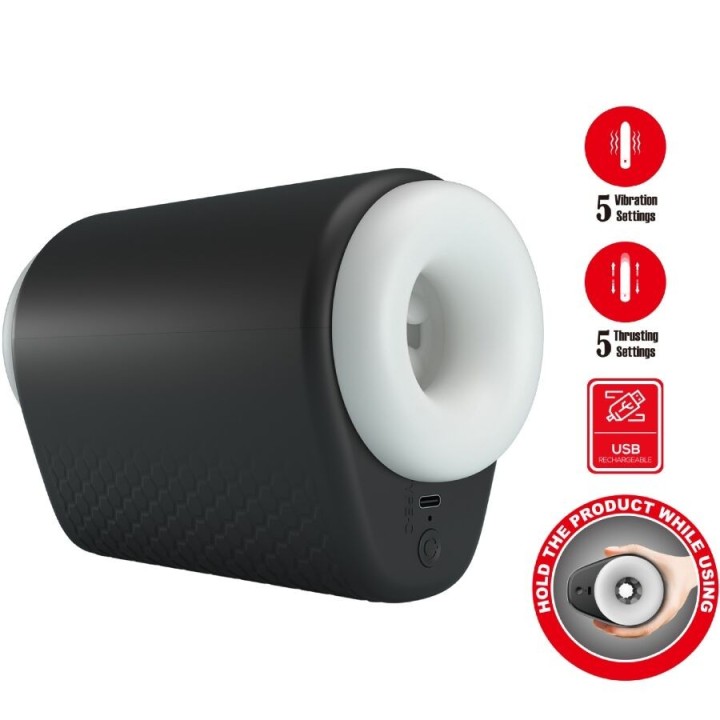PRETTY LOVE - DJ GIRL MALE MASTURBATOR WITH VIBRATION 5 SETTINGS NEGRO - D-242715 - Teknashop Ltd