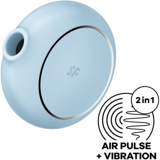 SATISFYER - PRO TO GO 3 DOUBLE AIR PULSE STIMULATOR & VIBRATOR BLUE - D-232471 - Teknashop Ltd