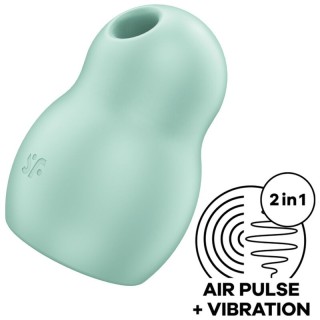 SATISFYER - PRO TO GO 1 DOUBLE AIR PULSE STIMULATOR & VIBRATOR GREEN - D-232788 - Teknashop Ltd