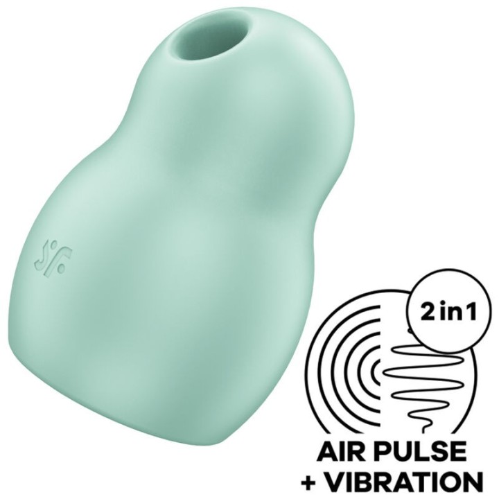 SATISFYER - PRO TO GO 1 DOUBLE AIR PULSE STIMULATOR & VIBRATOR GREEN - D-232788 - Teknashop Ltd