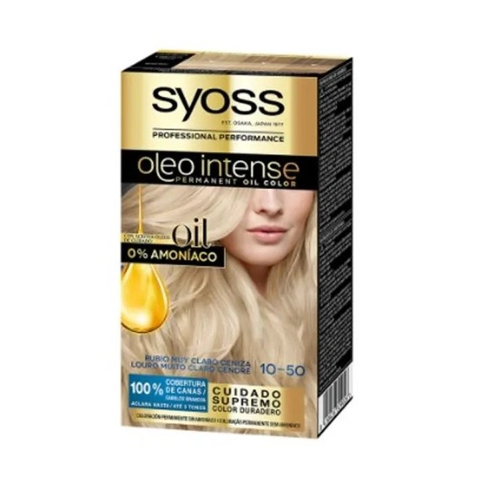 Syoss Oleo Intense Permanent Hair Color 10-50 Light Ash Blonde - unisex - Teknashop Ltd