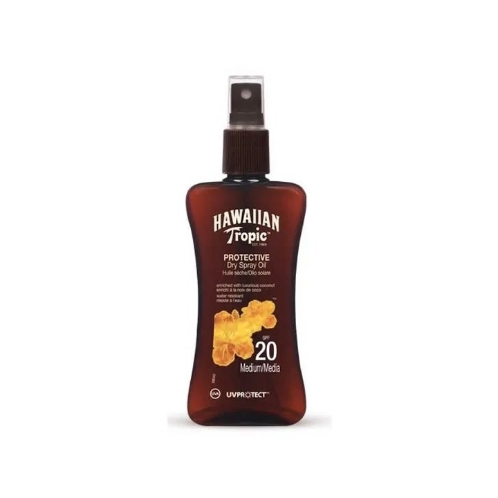 Hawaiian Tropic Protective Dry Spray Oil Spf20 Medium 200ml - unisex - Teknashop Ltd