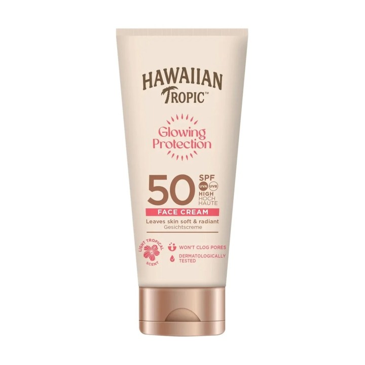 Hawaiian Tropic Glowing Protection Face Cream Spf50 50ml - unisex - Teknashop Ltd