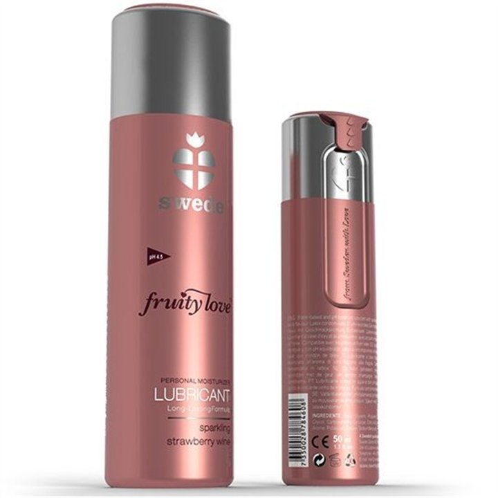 SWEDE - FRUITY LOVE LUBRICANT SPARKLING STRAWBERRY WINE 100 ML - D-210386 - Teknashop Ltd