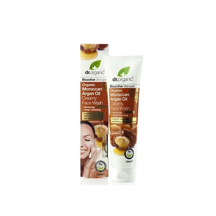 Dr Organic Moroccan Argan Oil Cream Face Wash 150ml  - unisex - Teknashop Ltd