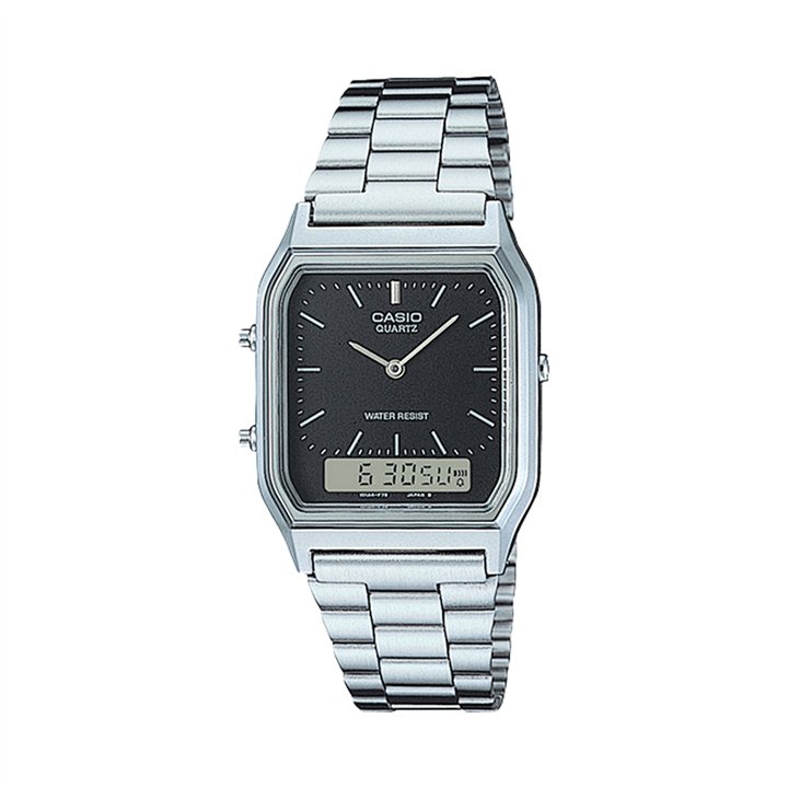 CASIO VINTAGE Mod. EDGY COLLECTION SUNRAY DIAL - BLACK - WW.AQ-230A-1DMQYES - Teknashop Ltd