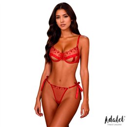 Edwina Set Bra and Thong Red - A-114 - Teknashop Ltd