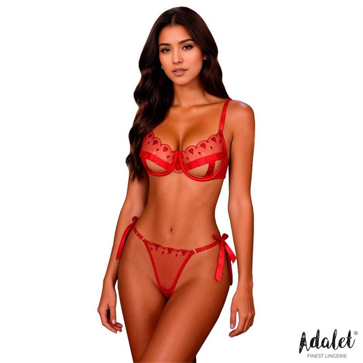 Edwina Set Bra and Thong Red - A-114 - Teknashop Ltd