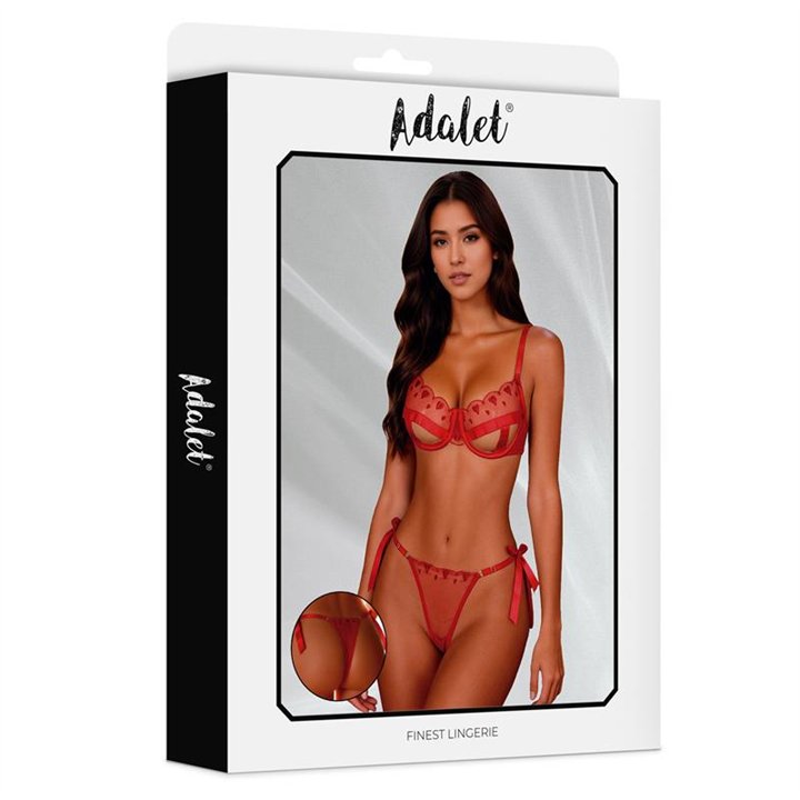 Edwina Set Bra and Thong Red - A-114 - Teknashop Ltd