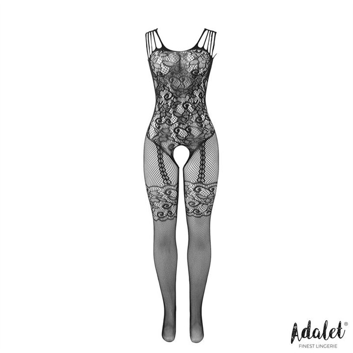 Lana Bodystocking open Crotch and Floral Pattern - A-409 - Teknashop Ltd
