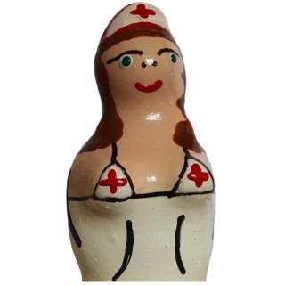 CONDOMERIE - HANDPAINTED NOVELTY CONDOMS NURSE BRUNETTE - D-243273 - Teknashop Ltd