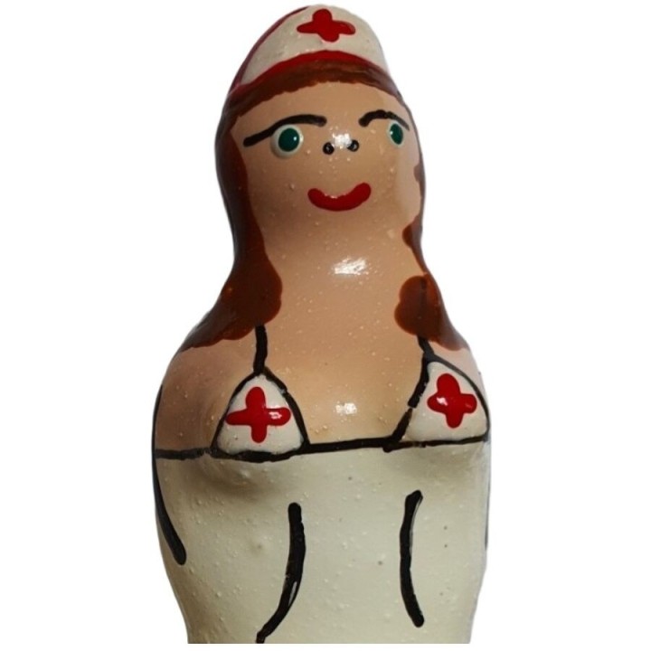 CONDOMERIE - HANDPAINTED NOVELTY CONDOMS NURSE BRUNETTE - D-243273 - Teknashop Ltd