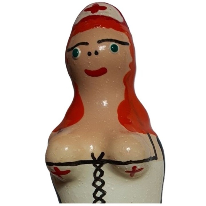 CONDOMERIE - HANDPAINTED NOVELTY CONDOMS NURSE REDHEAD - D-243275 - Teknashop Ltd
