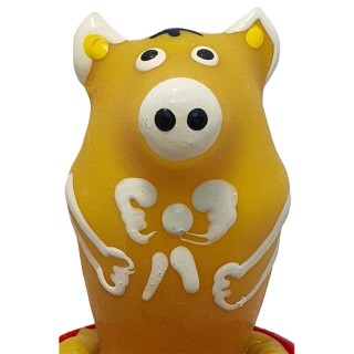CONDOMERIE - HANDPAINTED NOVELTY CONDOMS PIG SITTING YELLOW - D-243278 - Teknashop Ltd
