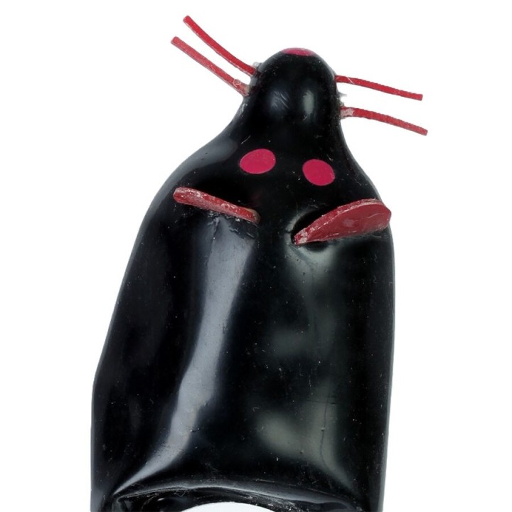 CONDOMERIE - HANDPAINTED NOVELTY CONDOMS BLACK MOUSE XL - D-243315 - Teknashop Ltd