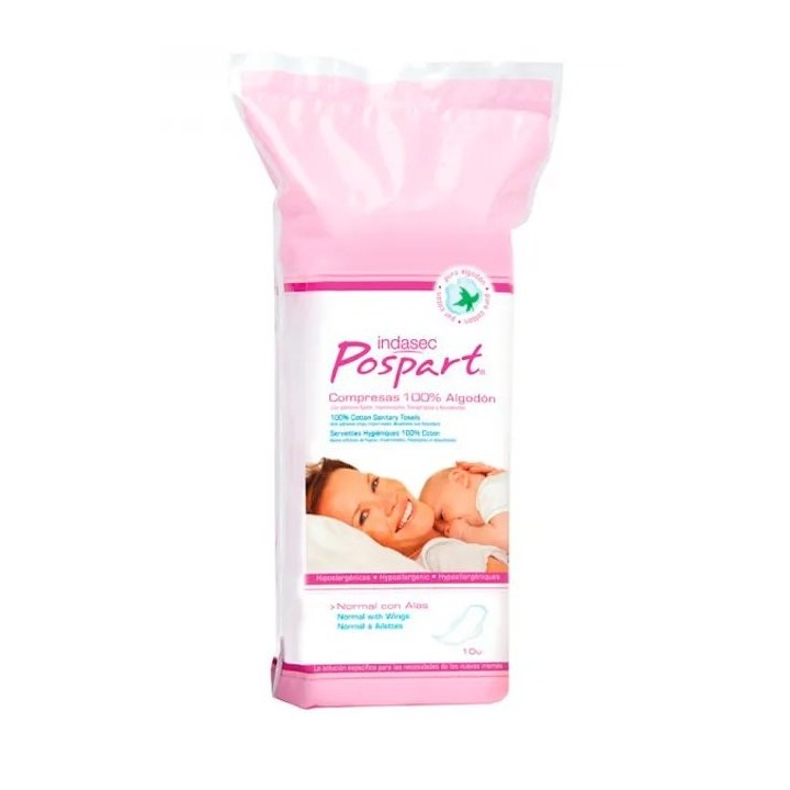 Indasec Postpartum Feminine Hygiene Pads With Wings 10U - unisex - Teknashop Ltd
