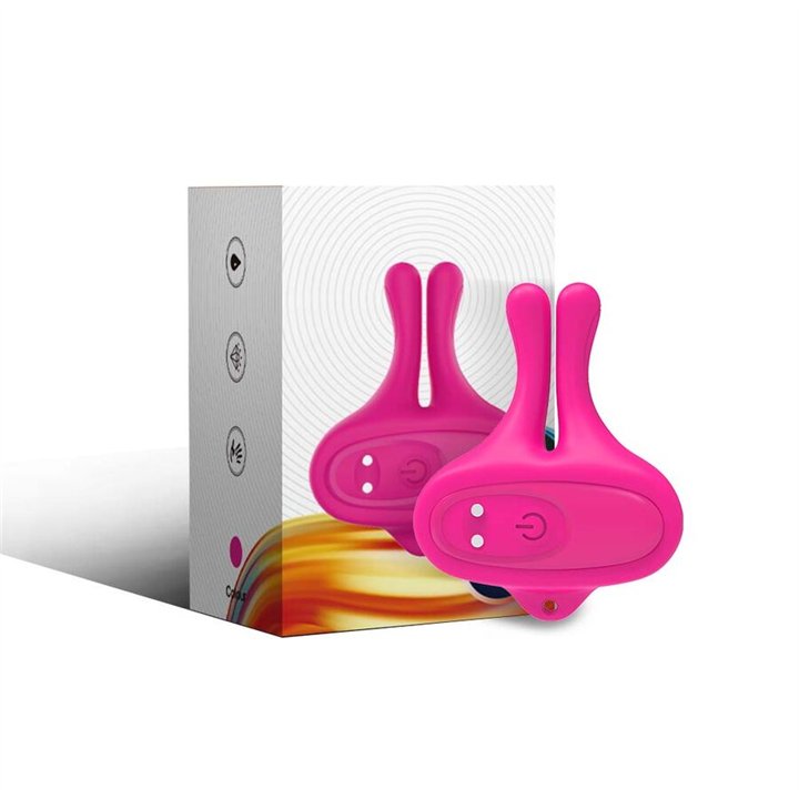 ARMONY - RABBIT SHAPE VIBRATION MAGNETIC NIPPLE CLAMPS PINK - D-243052 - Teknashop Ltd