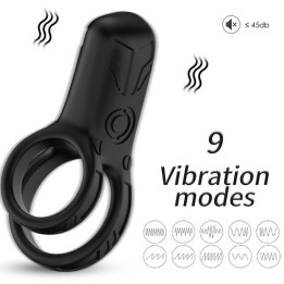 ARMONY - DOUBLE RING VIBRATOR BLACK - D-237944 - Teknashop Ltd