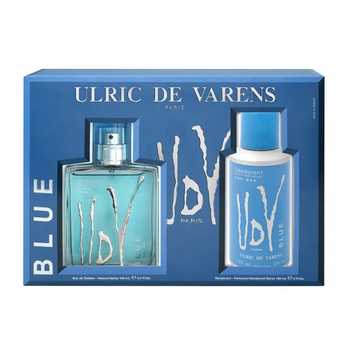 Ulric De Varens Blue Eau De Toilette Spray 100ml Set 2 Pieces - man - Teknashop Ltd