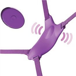 FANTASY FOR HER - BUTTERFLY HARNESS, VIBRATING RECHARGEABLE & REMOTE CONTROL PURPLE - D-236649 - Teknashop Ltd