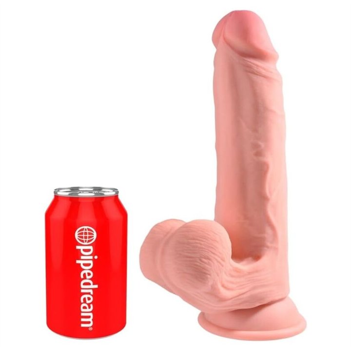 KING COCK PLUS - TRIPLE DENSITY REALISTIC DILDO WITH SWINGING TESTICLES 23 CM FLESH - D-246332 - Teknashop Ltd