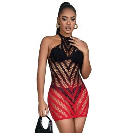 SUBBLIME - 952242 RED AND BLACK DEGRADED ELASTIC FISHNET DRESS ONE SIZE - D-241373 - Teknashop Ltd