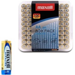 MAXELL - ALKALINE BATTERY AA LR6 PACK*100 BATTERIES - D-242535 - Teknashop Ltd