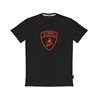 LAMBORGHINI SIZE XL MENS T-SHIRT BLACK WITH FLUO LOGO ORANGE