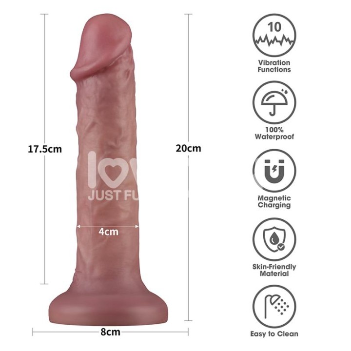 Dual Density Dildo with Vibration 8 - LO-LV110202 - Teknashop Ltd