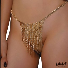 Samira Sparkly Thong Gold One Size - A-182 - Teknashop Ltd