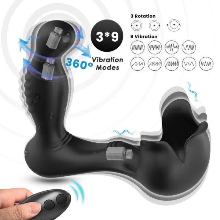 ARMONY - SURROUND VIBRATOR ANAL & STIMULATOR TESTICULOS REMOTE CONTROL BLACK - D-238042 - Teknashop Ltd