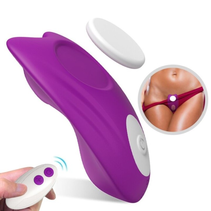 ARMONY - BUTTERFLY WEARABLE PANTIES VIBRATOR REMOTE CONTROL PURPLE - D-238004 - Teknashop Ltd