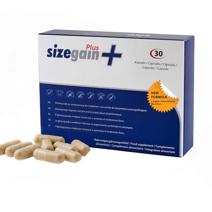 Sizegain, Sizegain Plus, Increase Male Virility & Sexual Potency, Capsules, 30 capsules - Teknashop Ltd