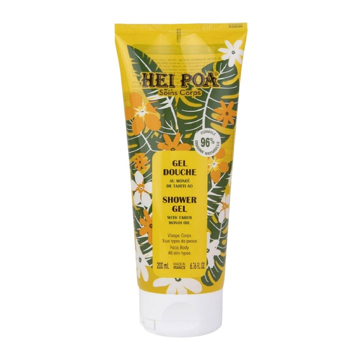 Hei Poa, Monoi De Tahiti, Hydrating, Shower Gel, For All Skin Types, 200 ml - Teknashop Ltd