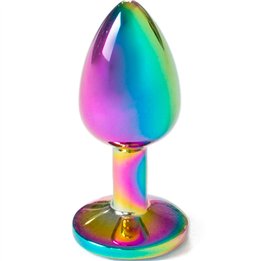 SECRETPLAY - METAL BUTT PLUG RAINBOW SMALL SIZE 7 CM - D-234740 - Teknashop Ltd