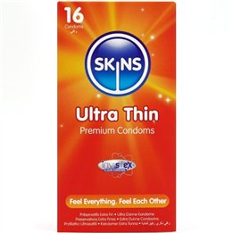SKINS - ULTRA THIN PREMIUM CONDOMS PACK 16 - D-244412 - Teknashop Ltd