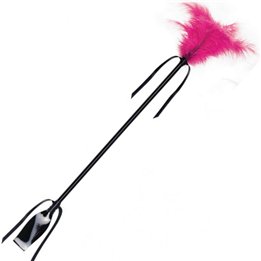 SECRETPLAY - BLACK AND FUCHSIA WHIP & FEATHER - D-212409 - Teknashop Ltd