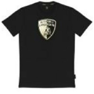 LAMBORGHINI SIZE L T-SHIRT TWO SIDES LOGO BLACK - LCSWB7G8-100-L - Teknashop Ltd