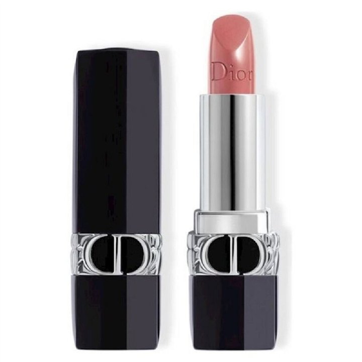 Christian Dior, Dior Rouge, Jojoba, Satin Finish, Cream Lipstick, 100, Nude Look, Refillable, 3.5 g - Teknashop Ltd
