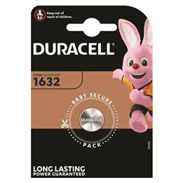 DURACELL - BUTTON BATTERY LITIO CR1632 3V 1 UNIT - D-233549 - Teknashop Ltd