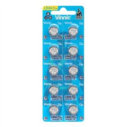 VINNIC - ALKALINE BUTTON BATTERY AG13 L1154F LR44 BLISTER*10 - D-233555 - Teknashop Ltd