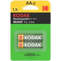 KODAK - HR6 AA 2600mAh RECHARGEABLE BATTERY BLISTER*2 - D-242557 - Teknashop Ltd