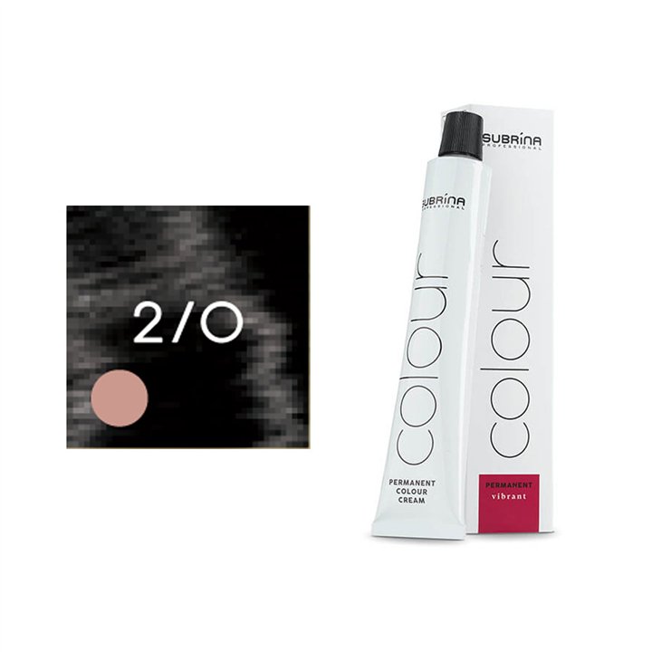 Subrina Professional, Essential Colour, Permanent Hair Dye, 2/0 Black, 100 ml - Teknashop Ltd