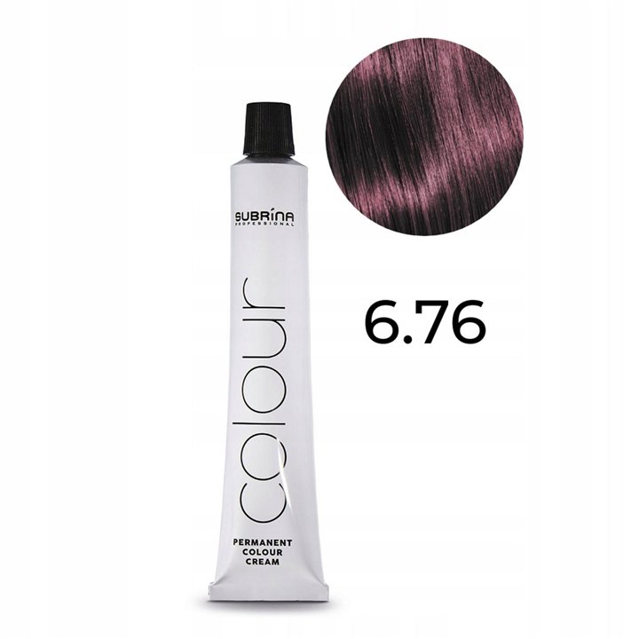 Subrina Professional, Permanent Colour, Argan, Permanent Hair Dye, 6/76 Dark Blonde Violet Chestnut, 100 ml - Teknashop Ltd