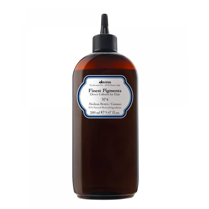 Davines, Finest Gloss, Natural Ingredients, Hair Colouring Pigment, N.4 Medium Brown, 280 ml - Teknashop Ltd